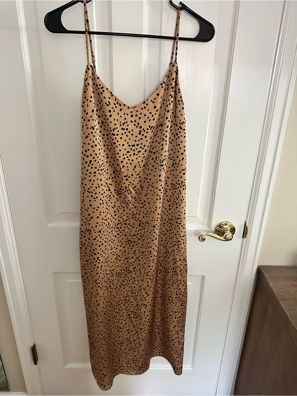 Crescent leopard print slip maxi dress size medium